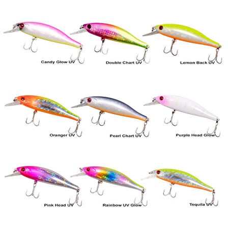 Ryuji Slalom Sinking 8cm 11gr Maket Yem CANDY UV GLOW-Standart
