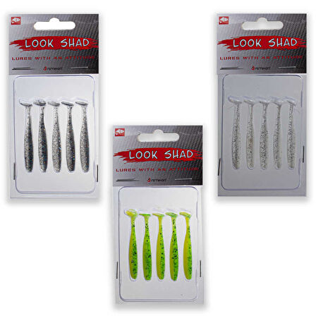 Remixon Look Shad 7,5cm (5 Adet) LIME YELLOW-Standart