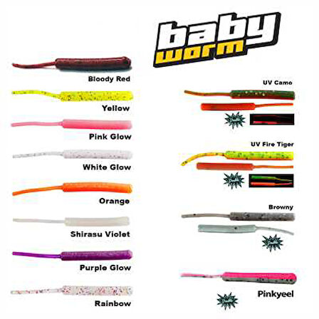 Fujin Baby Worm 5,2cm Floating LRF Silikonu Rainbow