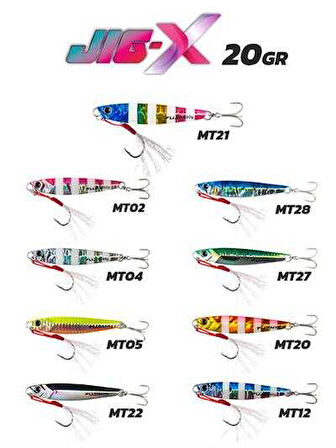 Fujin Jig-X 20gr Light Jigging Jig Yem MT28 Blue Sardine Green Line