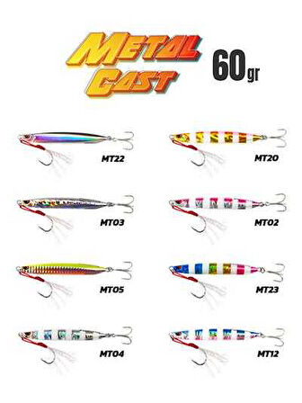 Fujin Metal Cast 60gr Shore Jig Metal Yem MT23 Jolly Zebra Glow