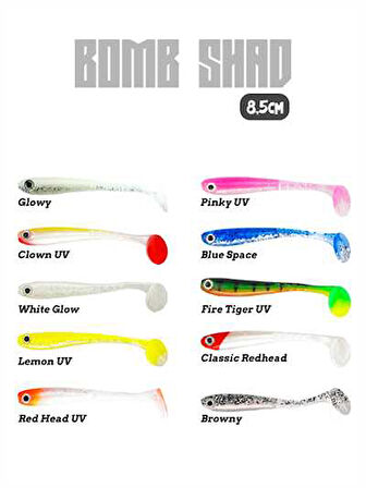 Fujin Bomb Shad 85mm Slikon Balık Browny
