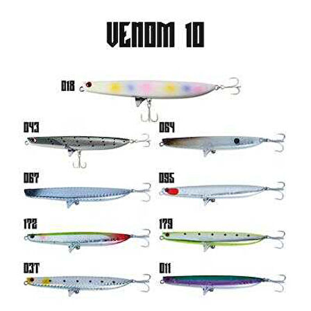 Fujin Venom 10 10.5gr 10cm Maket Balık 067 Silver Black Head