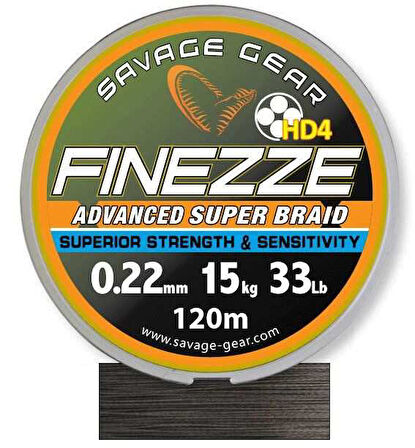 Savage gear Finesse HD4 Braid 300 m 0,22 mm 33 lbs 15 kg Grey Örgü İp