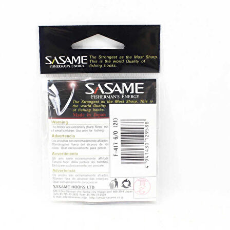 Sasame Powerism F-417 Black Nickel İğne Standart-7/0