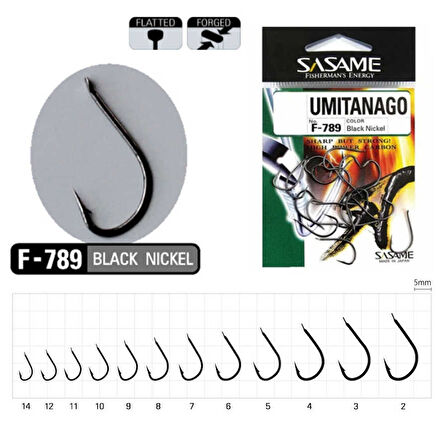 Sasame Umitanago Black F-789 Serisi Olta İğnesi Standart-7