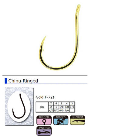 Sasame F-721 Chinu Ringed İğne (Gold) Standart-2/0
