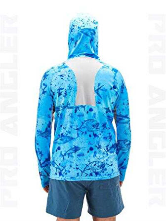 Fujin Pro Angler S24 Buff&Hoodie Blue Fish Small (S)