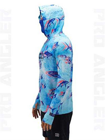 Fujin Pro Angler S24 Buff&Hoodie Echo Fish XXLarge (XXL)