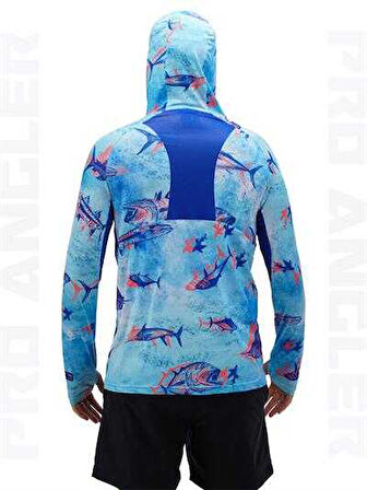 Fujin Pro Angler S24 Buff&Hoodie Echo Fish XXLarge (XXL)