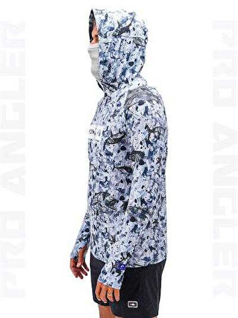 Fujin Pro Angler S24 Buff&Hoodie Black Fish XXLarge (XXL)