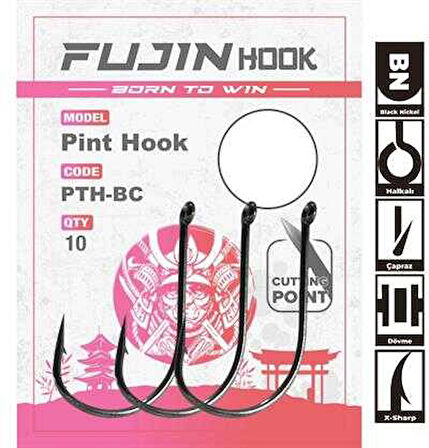 Fujin Pint Hook Çapraz Delikli Olta Kancası 2 no