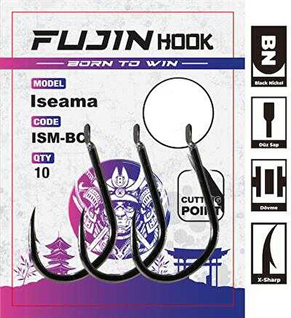 Fujin Iseama Deliksiz Düz Olta Kancası 9 no