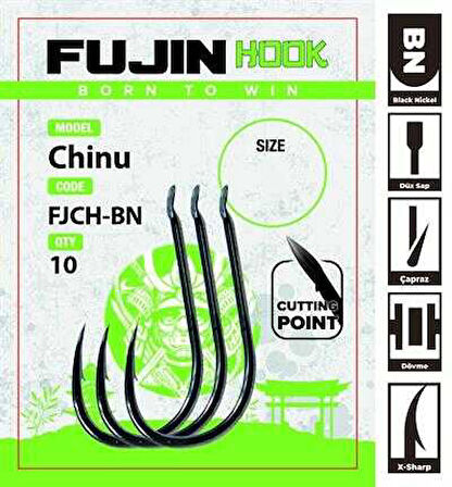 Fujin Chinu Çapraz Deliksiz Olta Kancası 10 no