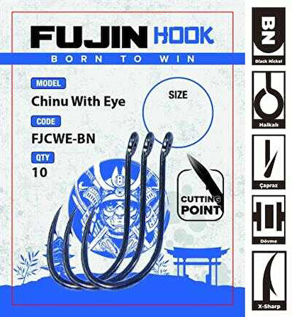 Fujin Chinu With Eye Delikli Çapraz Olta Kancası 8 no