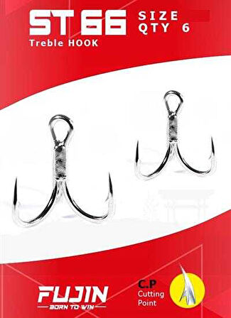 Fujin ST66 Üçlü Maket Balık İğnesi Nickel 1 no