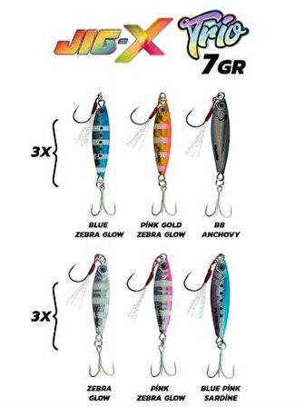 Fujin Jig-X Trio 3lü Micro Jig 7gr TR1