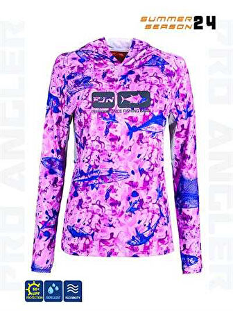 Fujin Pro Angler S24 Women Hooded Echo Purple Medium (M)