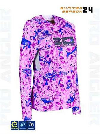 Fujin Pro Angler S24 Women Hooded Echo Purple Medium (M)