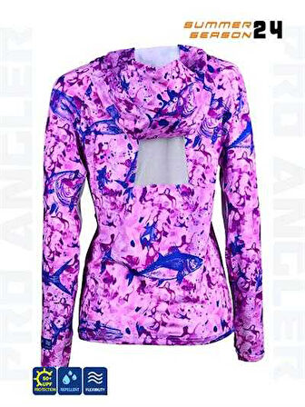 Fujin Pro Angler S24 Women Hooded Echo Purple Medium (M)