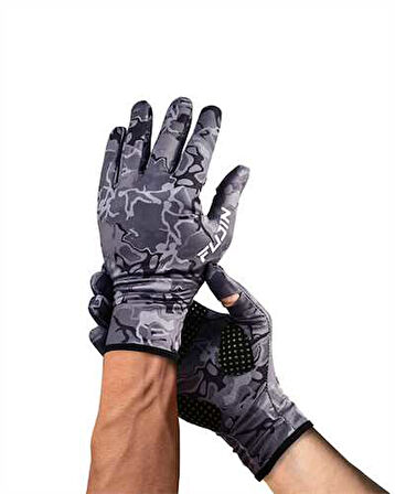 Fujin Pro Angler Winter Gloves Black Camo L/XL
