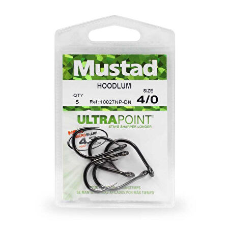 Mustad Olta İğnesi 10827 NPBN 5 li METALİK SİYAH-NO:6-0