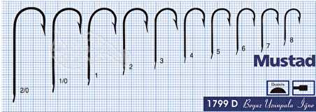 Mustad Olta İğnesi 1799D 100lü Standart-NO:1-0