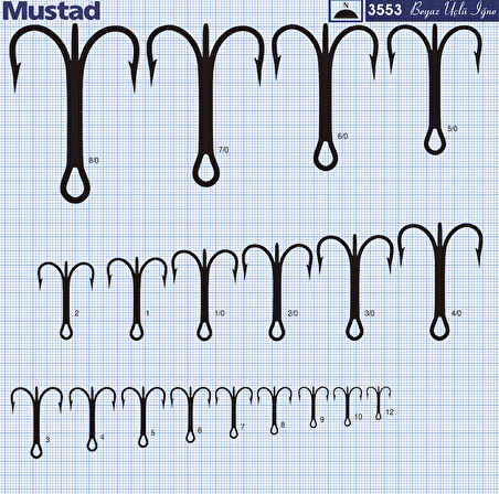 Mustad Olta İğnesi 3553 50li Standart-NO:1-0