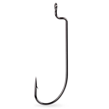 Mustad Offset Worm 39121NP-BN Olta İğnesi BLACK NICKEL-NO:2-0 - 7Lİ