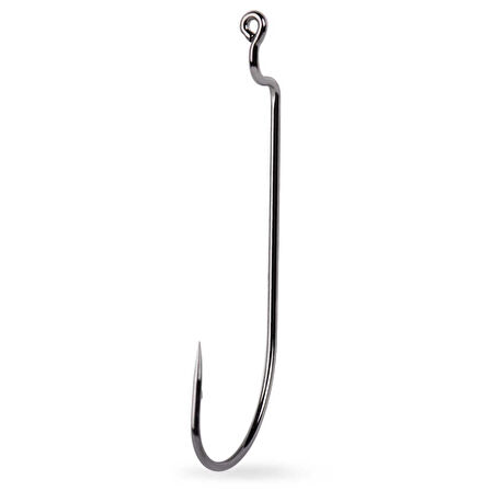 Mustad Offset Worm 39121NP-BN Olta İğnesi BLACK NICKEL-NO:2-0 - 7Lİ