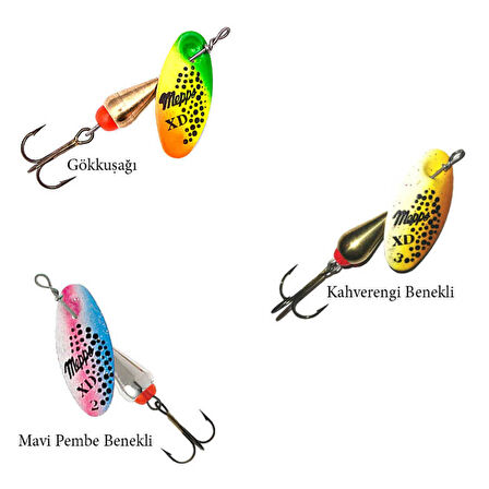 Mepps Xd Tri Fluo Olta Kaşığı MAVİ PEMBE BENEKLİ-NO:0