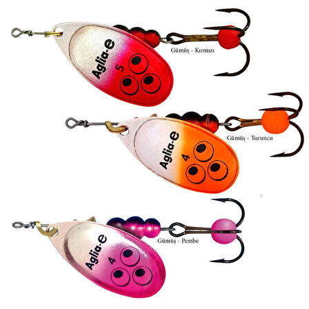 Mepps Aglia-E Olta Kaşığı GÜMÜŞ-KIRMIZI-NO:4