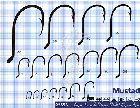Mustad Olta İğnesi 92553 25li Standart-NO:3-0