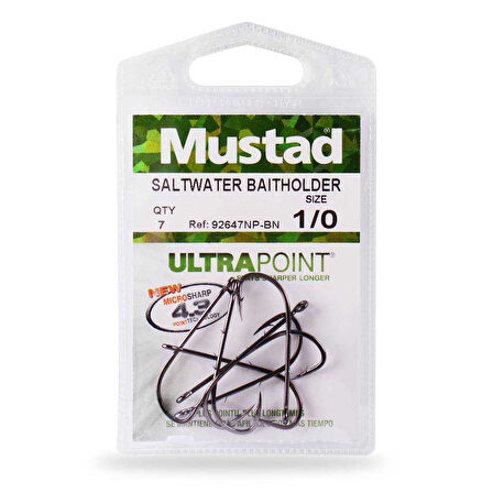 Mustad Olta İğnesi 92647 NPBN 25 li METALİK SİYAH-NO:3-0