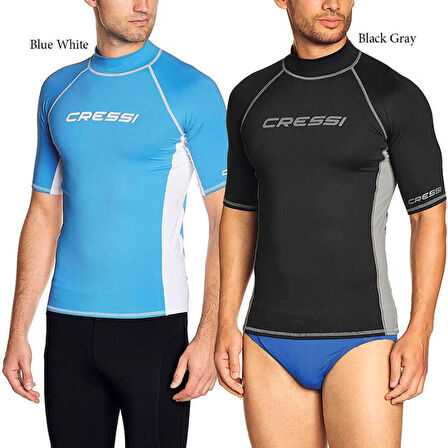 Cressi Rash Guard Man Kısa Kollu T-Shirt BLACK-GREY-NO:2 - S