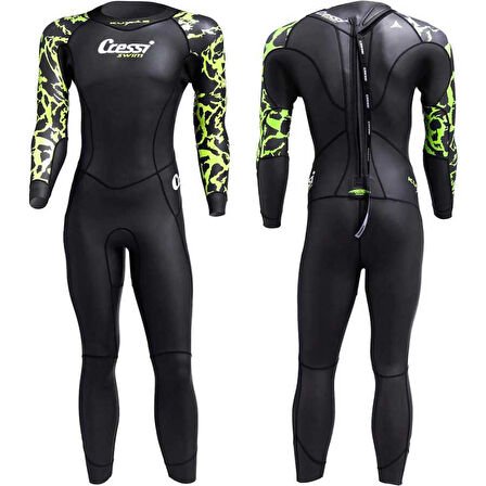 Cressi Kuwae Man Yüzücü Elbisesi BLACK/GREEN-2MM - NO:2 / S