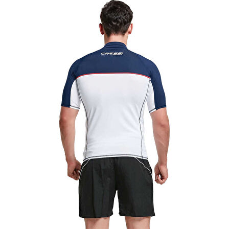 Cressi Shield Rash Guard Man T-Shirt WHITE - BLUE-L - NO:4