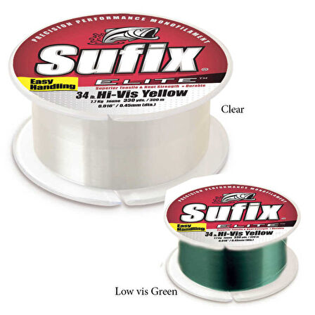 Sufix Elite Misina LOW VIS GREEN-0.30MM - 300MT - 7.7KG