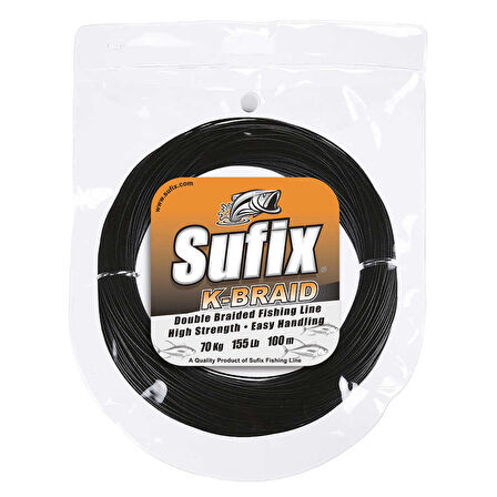 Sufix K-Braid İp Misina BLACK-44LB - 100MT (19KG) 2X