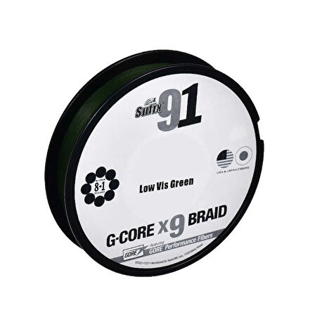 Sufix 91 G-Core x9 İp Misina LOW VIS GREEN-0.235MM - 150M - 14.5KG