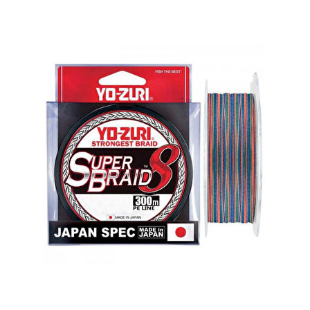 Yozuri Süper Braid 8X İp Misina MULTİCOLOR-0.19MM - 300MT - 12KG