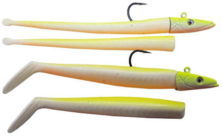 Savage gear Sandeel and Slug 10cm 10g 32-Lemon Back 4+2 Adet Sahte Balık