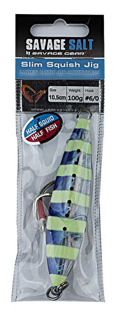 Savage gear Squısh Jig 11,5cm 130g Sahte Balık Glow Zebra