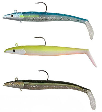 Savage gear Sandeel 18 cm 100 gr 2+1 Adet Sahte Balık Blue Silver