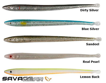 Savage gear LB Sandeel Slug 14 cm 6 Adet Sahte Balık Dirty Silver