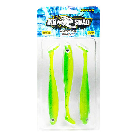 Ryuji Mister Shad 10cm 7gr Silikon Yem LEMON UV-Standart