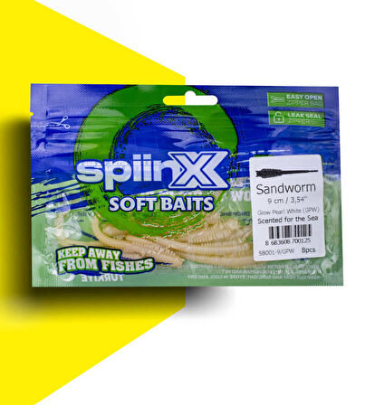 SPIINX SANDWORM SİLİKON 9CM 8P GLOW PEARL WHITE