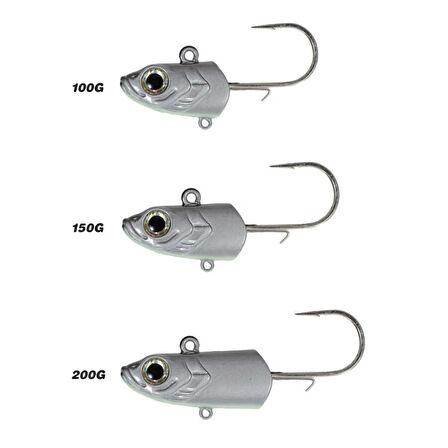SEABOR DEEP FAKE JIG HEAD WHITE GLOW-100GR