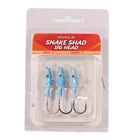 RYUJI SNAKE SHAD JIG HEAD,7GR (3 AD) CHART BACK UV-Standart