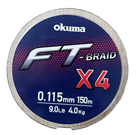 Okuma Ft-*4 Braided Line 150 mt Grey Örgü İp 0,165mm